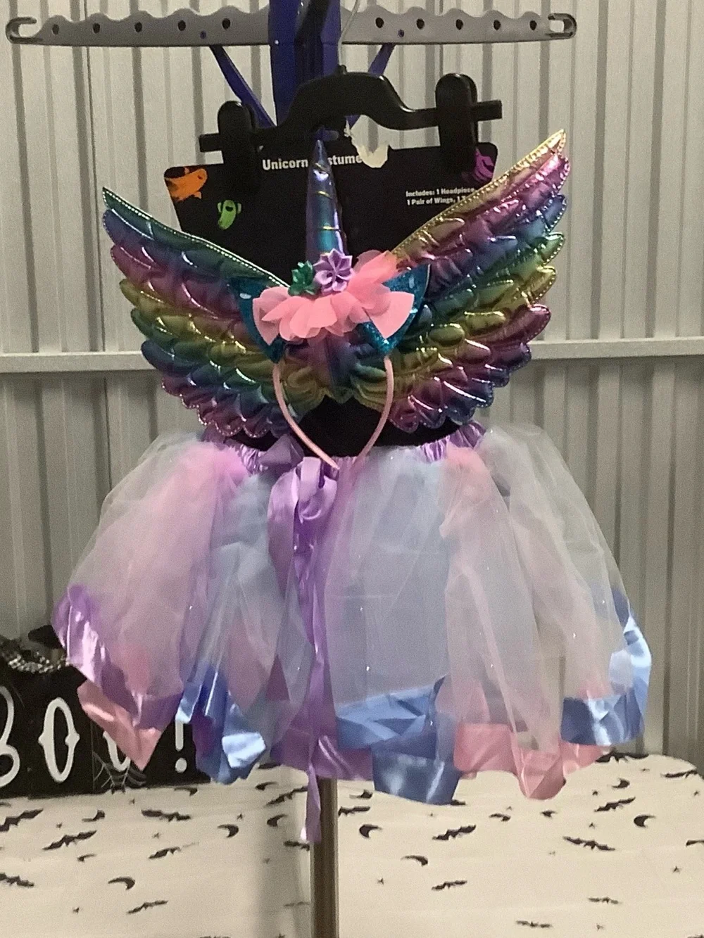 Unicorn Rainbow Wing & Tutu Costume Set - Pink, Purple, Blue for ages 3+